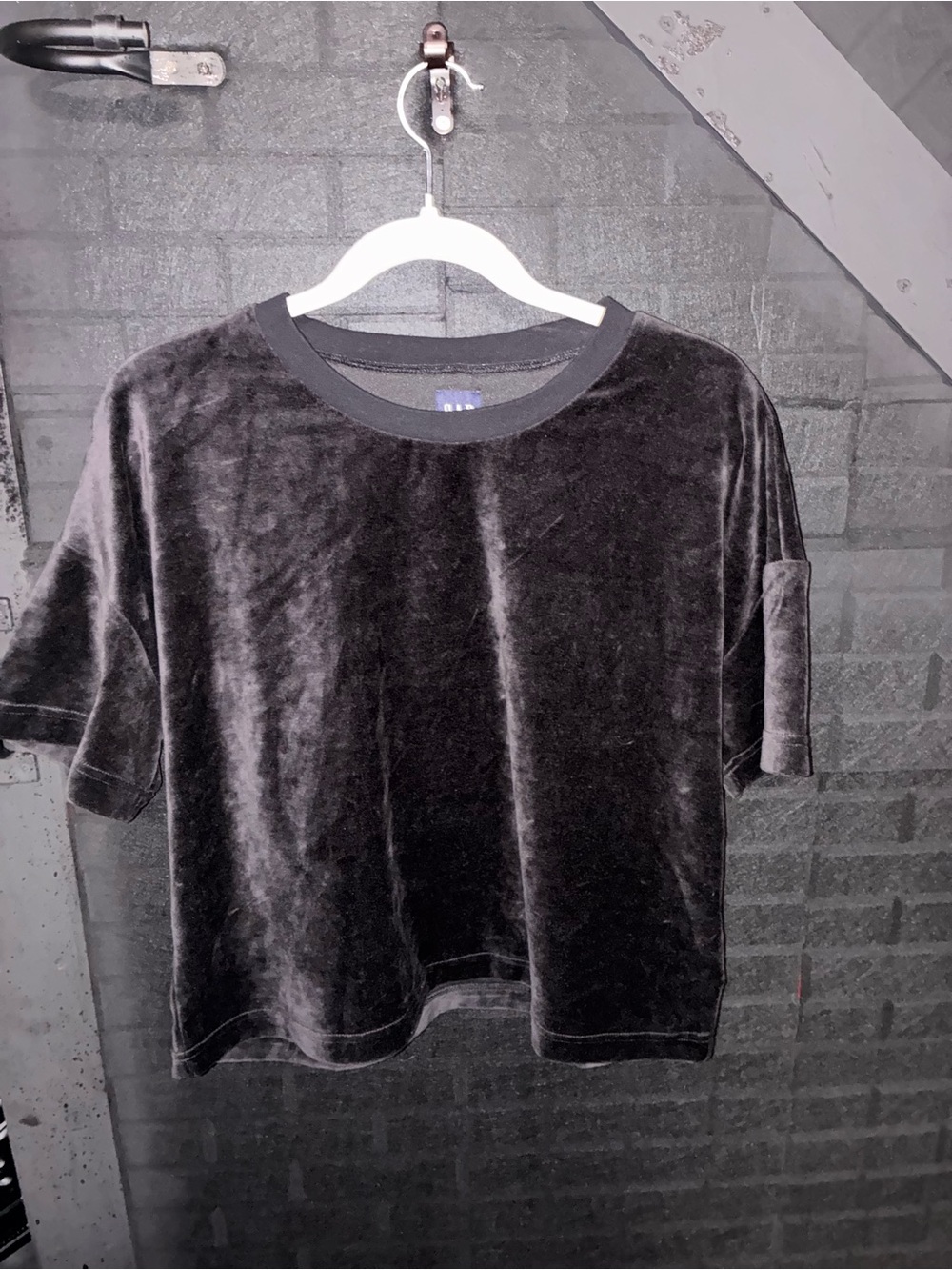 GAP Black Velvet Cropped Tee